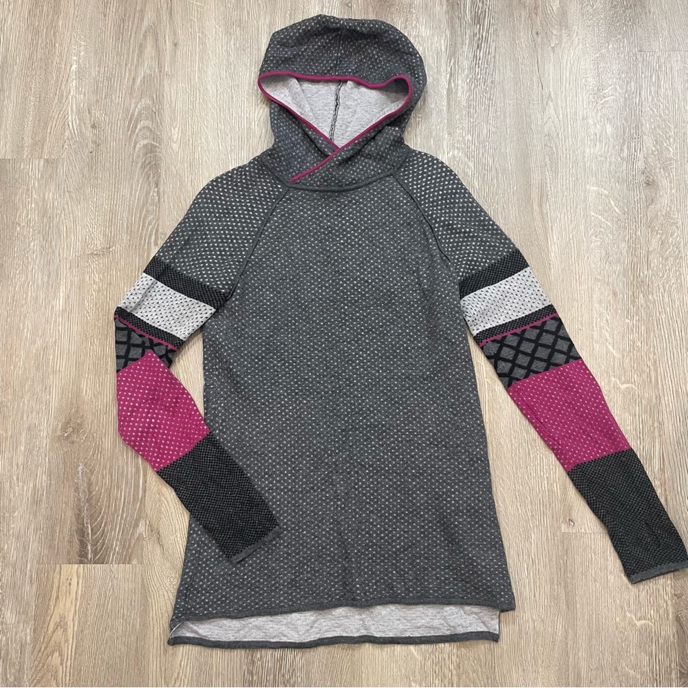 Krimson Klover Title Nine Wool Blend Hoodie Pullover - Size M Gray Purple